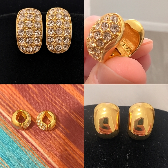 ✨ Vintage E. Pearl Signed Hugger Earrings – Lot of 3 Pairs - Picture 4 of 12